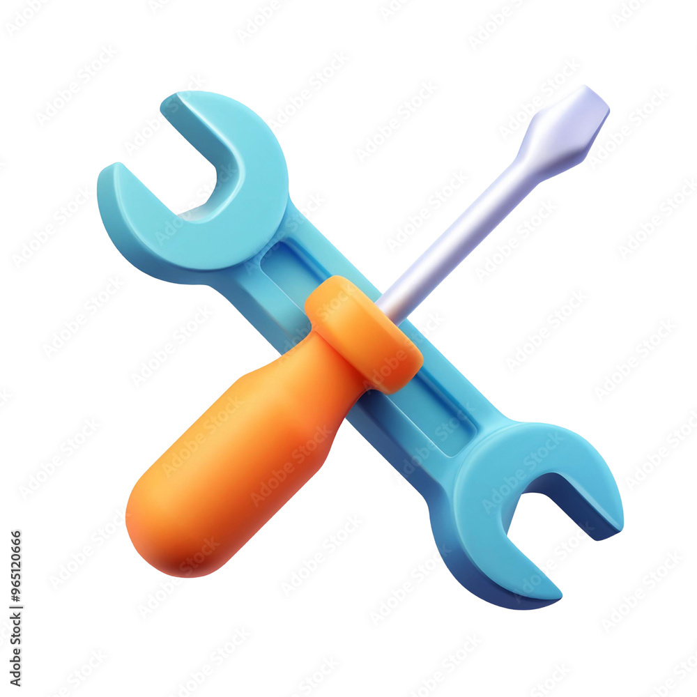 Wall mural 3d render of tools or repair icon, great design for any purposes