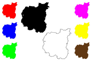 Chernihiv Oblast (Administrative divisions of Ukraine, Oblasts of Ukraine) map vector illustration, scribble sketch Chernihivshchyna map