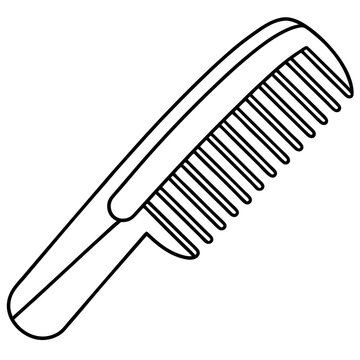 recommend clip art: comb outline coloring book page line art illustration digital drawing