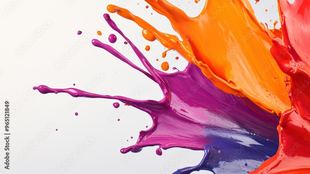 Poster a colorful splash of paint on a white background. the colors are bright and vibrant, creating a sens