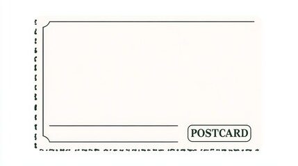 Minimalist Postcard Template with Large Empty Space for Text, Featuring a Light Pastel Green and Soft Blue Color Palette, and "Postcard" Text