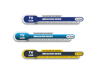 Breaking News Lower third design template premium vector