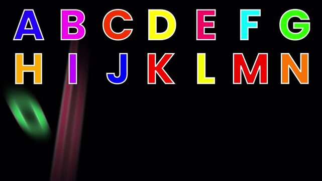 colorful 3d alphabet letter animation, animated Alphabet letters  with stroke, Animated loop 3d English alphabet letters.