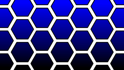 Gradient blue black hexagonal with white stroke background