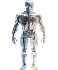 3d crystal illustration of a human skeleton