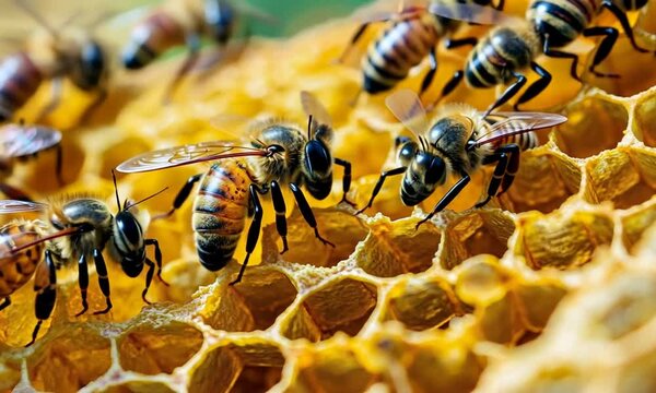 Bees on Honeycomb