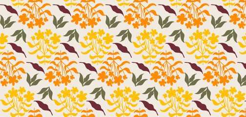 Abstract seamless floral pattern. Trendy abstract textures for backgrounds, wallpapers, textiles and fashion.