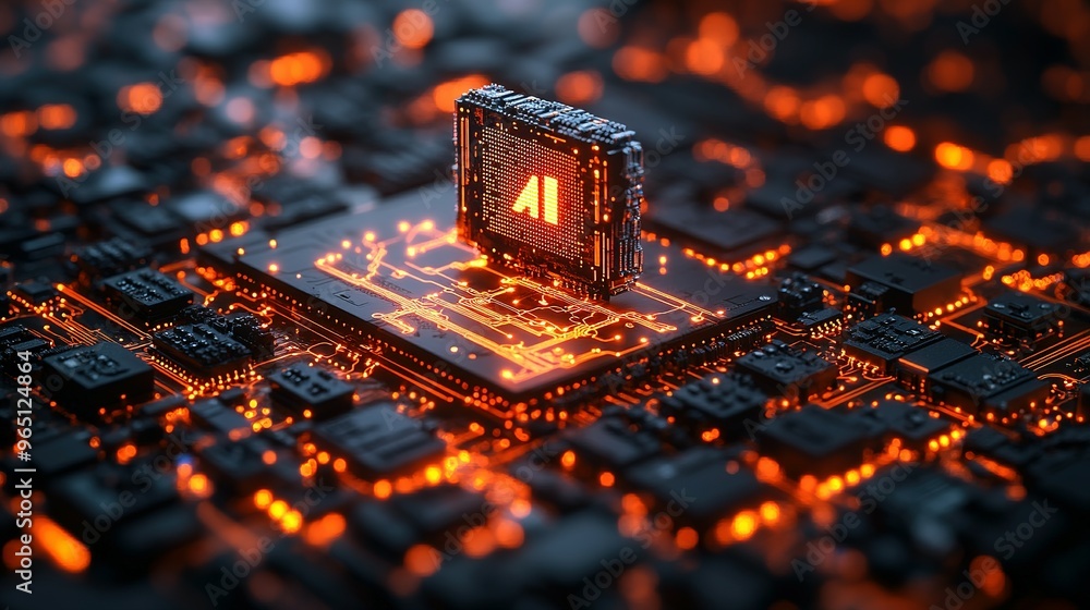 Poster ai chip embedded in a circuit board