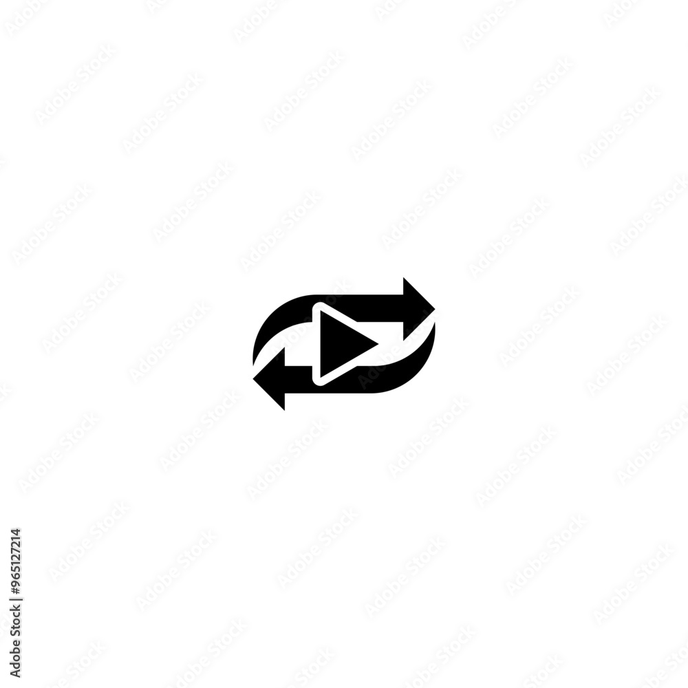Poster repeat icon in simple design isolated on white background