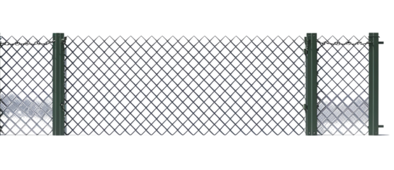 Chain link fence, cut out isolated on transparent background