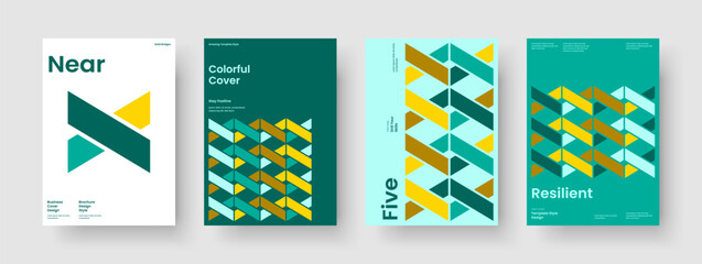 Fototapeta premium Creative Report Template. Geometric Poster Design. Modern Business Presentation Layout. Background. Book Cover. Brochure. Banner. Flyer. Portfolio. Newsletter. Handbill. Leaflet. Catalog