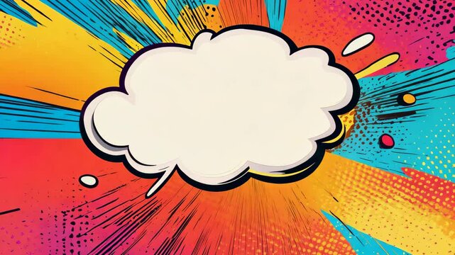 A pop art style with comic bubble, dots. Comic art background.