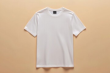 Simple Tshirt Flatlay mockup in beige background created with generative AI