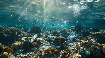 Fototapeta premium rubbish on the seabed