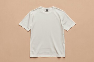 Simple Tshirt Flatlay mockup in beige background created with generative AI