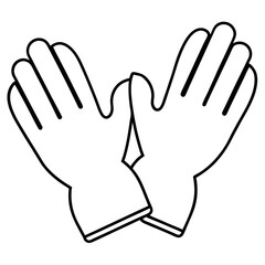 Obraz premium cutting gloves outline coloring book page line art illustration digital drawing