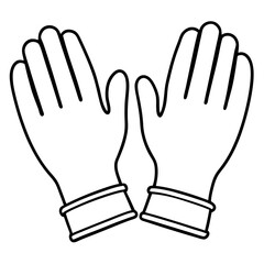 Obraz premium cutting gloves outline coloring book page line art illustration digital drawing