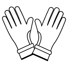 Obraz premium cutting gloves outline coloring book page line art illustration digital drawing