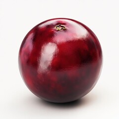 Obraz premium Single red cranberry isolated on white background.
