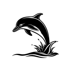Naklejka premium dolphin silhouette vector illustration sublimation