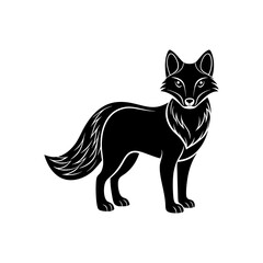 arctic fox silhouette vector illustration sublimation
