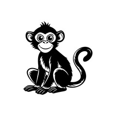 monkey cartoon silhouette vector illustration sublimation