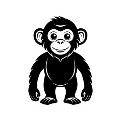 chimpanzee silhouette vector illustration sublimation