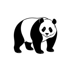 giant panda silhouette vector illustration sublimation