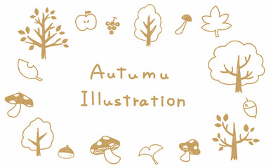 かわいい秋のゆるいイラスト