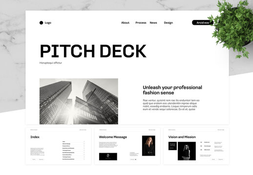 Black And White Pitch Deck Fashion