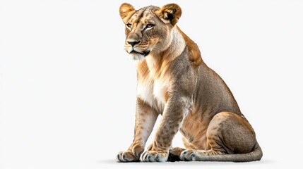 Obraz premium Seated Lioness with a Graceful Expression