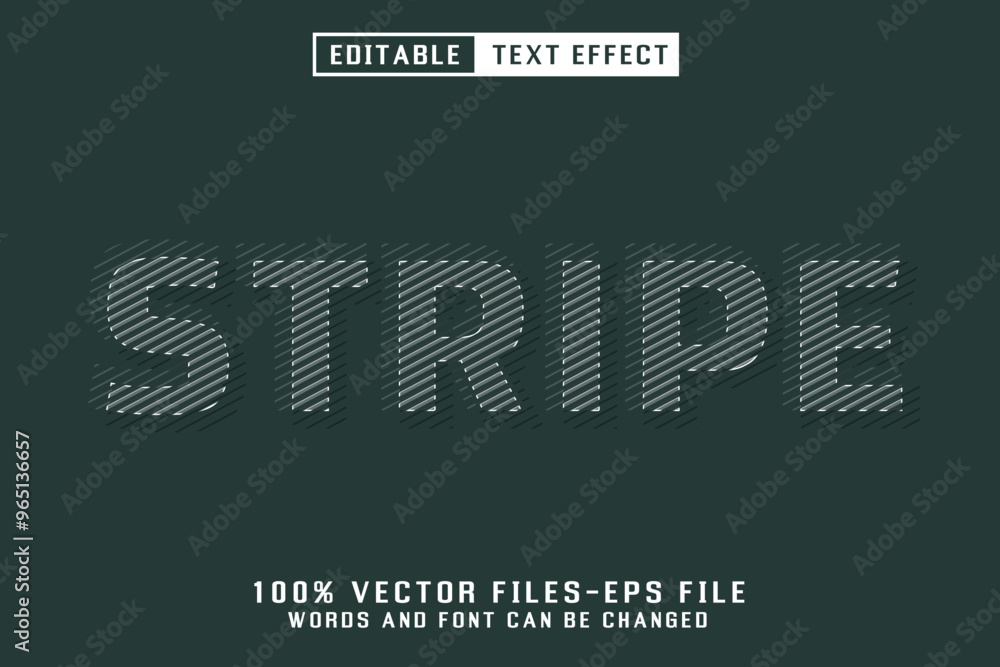 Poster stripe editable text effect