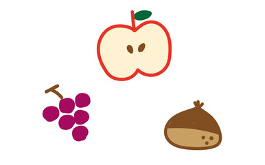 秋のボタニカルなゆるいイラスト