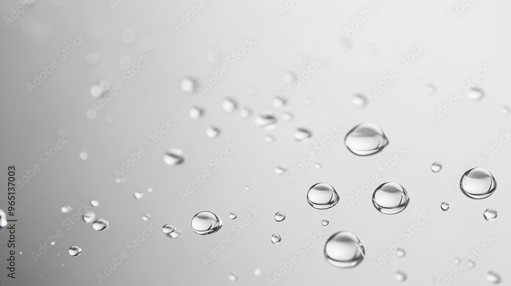Poster raindrops scattered on a smooth surface reflecting dim light in a serene indoor setting