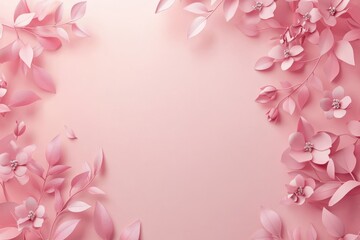 Fototapeta premium pink background with flowers