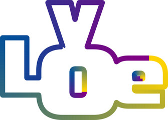 Love lettering. 3d letters. Vector illustration, Modern calligraphy poster in expressive style