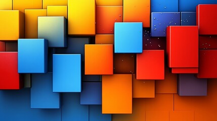 A vibrant arrangement of colorful cubes in various shades, creating a dynamic and modern abstract background.