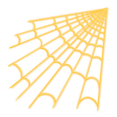 Spreading spider web yellow and orange glowing neon color illustration for printing and web