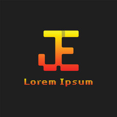 Letters JE Pixel Monogram Logo, suitable for any business with JE or EJ initials