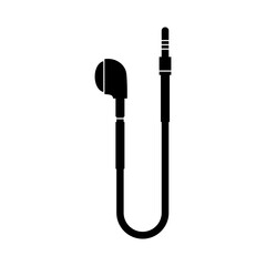 Earpod black icon vector illustration