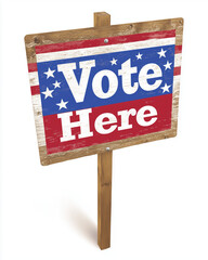 Vote Here Signs: Clean and Patriotic Directional Signs for Polling Stations