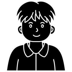 boy with a smile icon logo