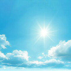 Sky Blue Background,Vector Clear Sky Cloud.Sunny day with sunlight morning in Winter,Horizon Nature Landscape daylight in afternoon