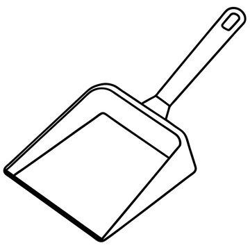 recommend clip art: dustpan outline coloring book page line art illustration digital drawing