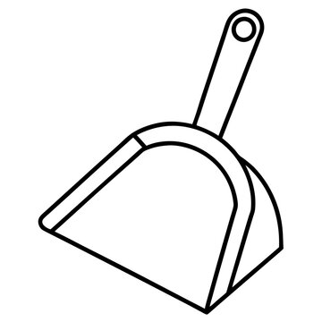 black and white dustpan cleaning clip art preview