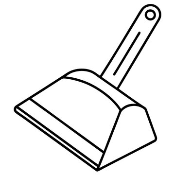 recommend clip art: dustpan outline coloring book page line art illustration digital drawing