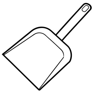 recommend clip art: dustpan outline coloring book page line art illustration digital drawing