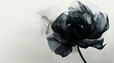 deep black splashes, black brush strokes, a photograph of watercolorwatercolor piece with deep, dramatic black tones, smoke, cloud, fog, sky, clouds, light, abstract, dark, black