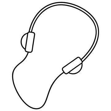 recommend clip art: earphones outline coloring book page line art illustration digital drawing