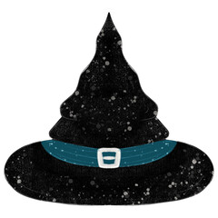 Halloween Clipart Collection Designs of Various Black Witch Hats with Stylish Bows, Buckles, and Ribbons, Perfect for Spooky Themed Projects, Crafts, and Digital Designs